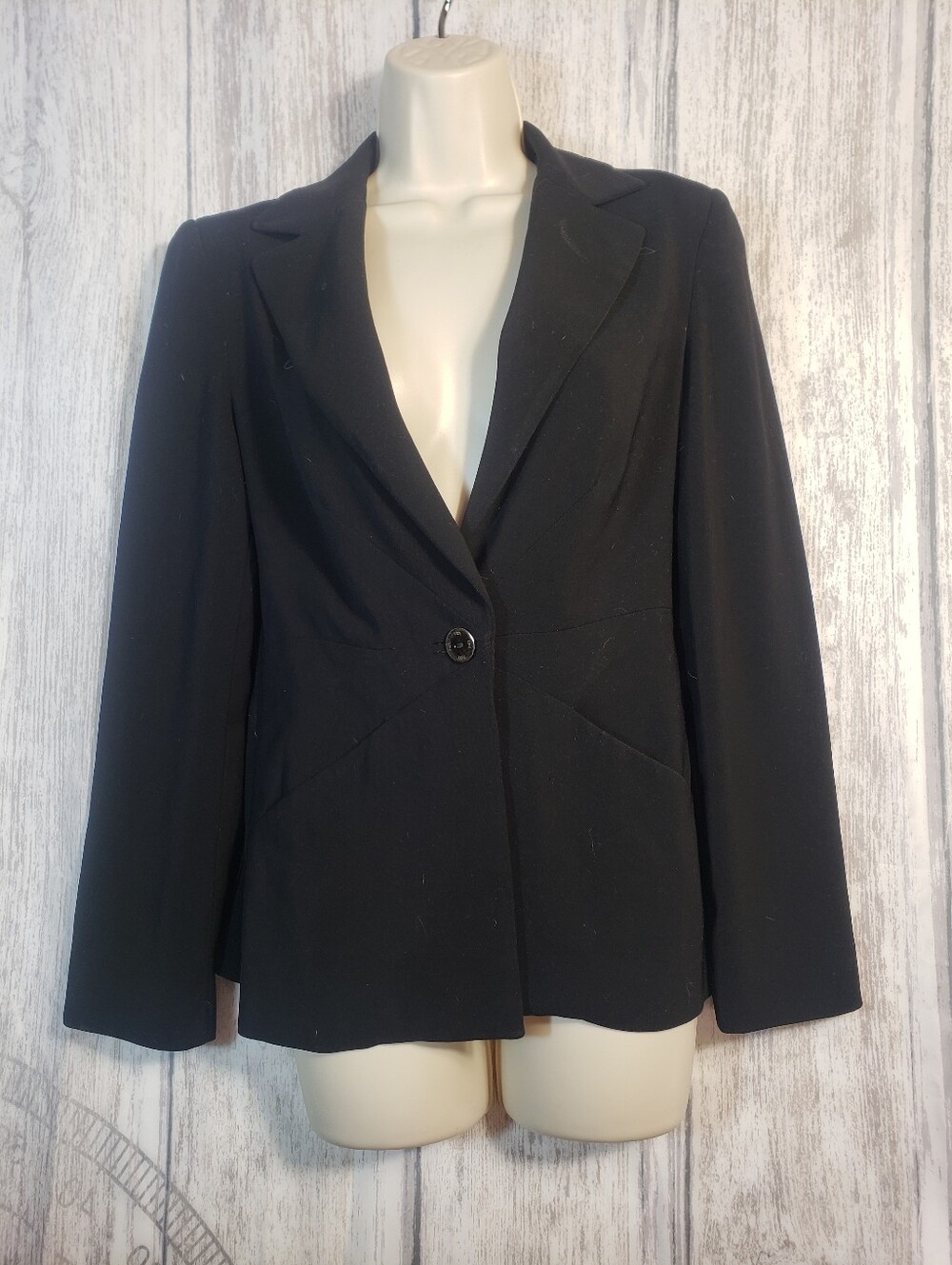 bebe Black Single-Button Ponte Knit Tailored Blazer Lined Size 8 USA